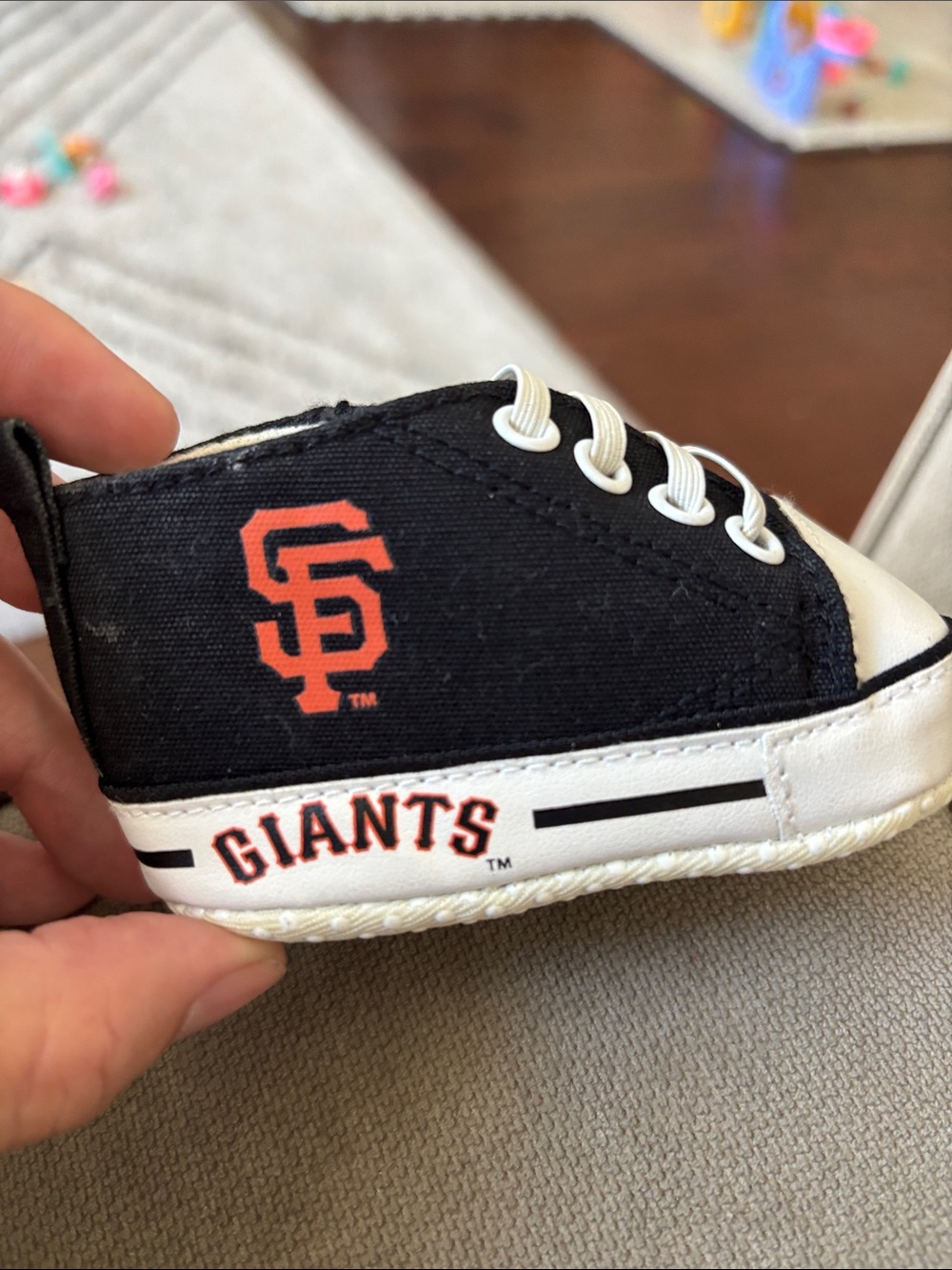 San Francisco Giants Neworn Black Canvas Sneaker 0-6 months